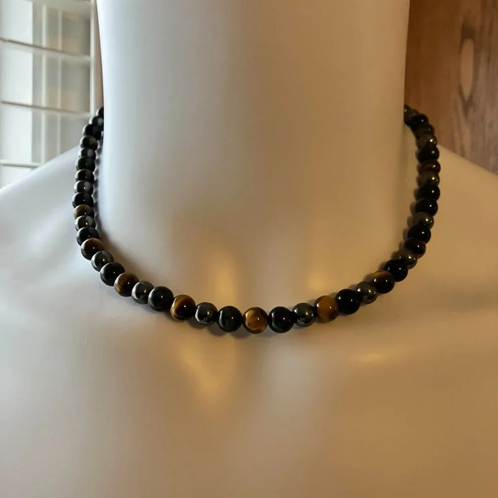 NEW Triple Protection Tiger Eye - Hematite - Black Obsidian Gemstones